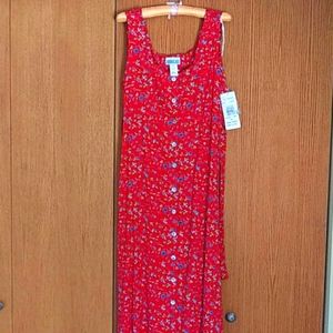 Robbie Bee Red/ Blue floral print dress
